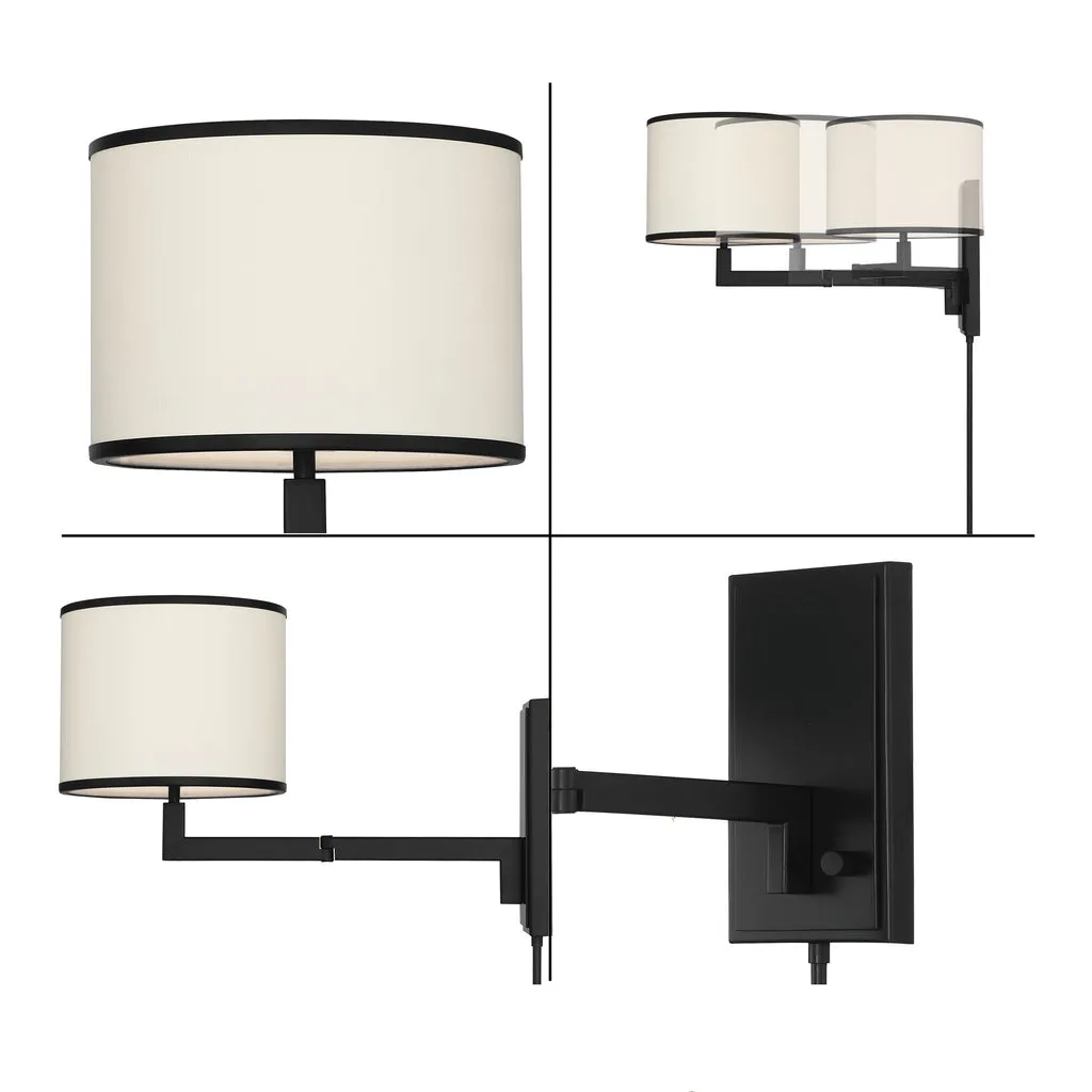 Madison 1 Light Matte Black Task Sconce