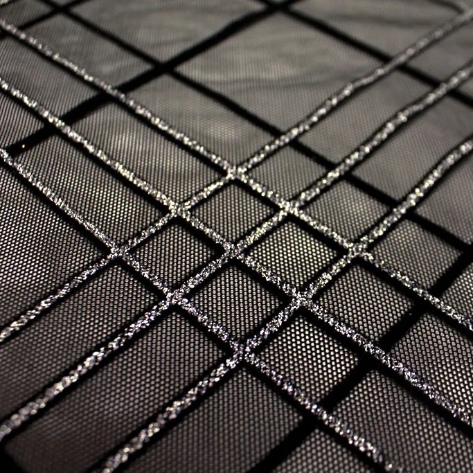 Mary Jane Glitter Stretch Mesh | Blue Moon Fabrics