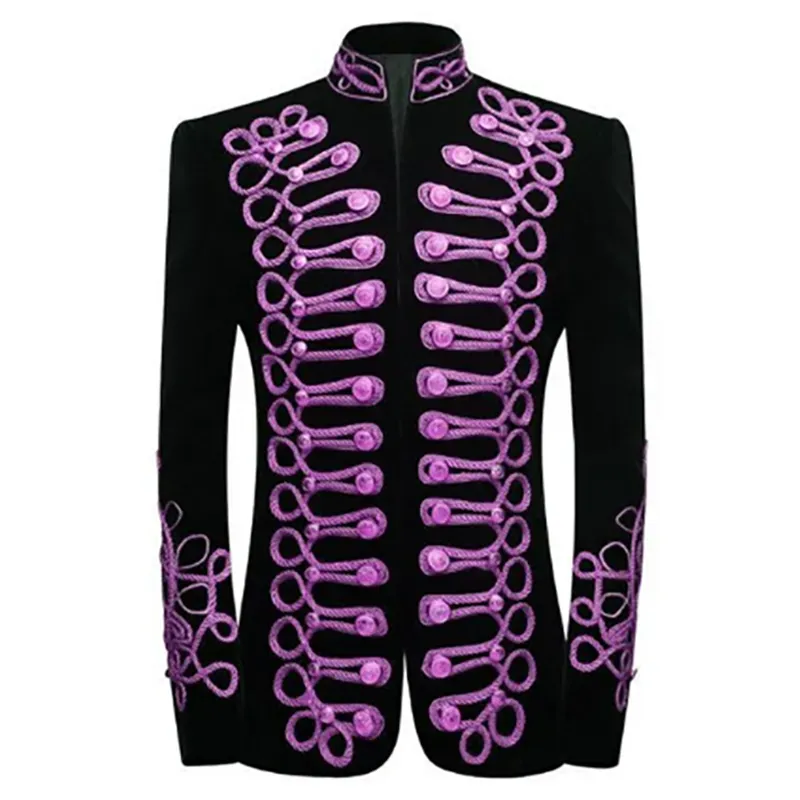Mens Military Velvet Suit Blazer