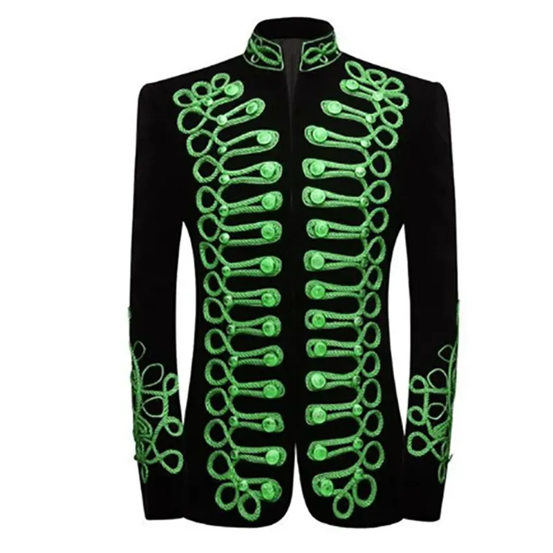 Mens Military Velvet Suit Blazer