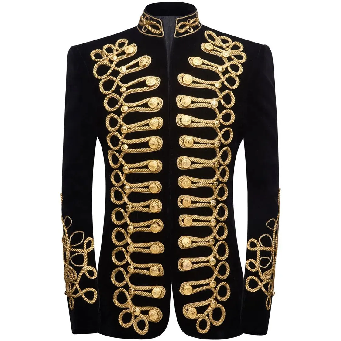 Mens Military Velvet Suit Blazer