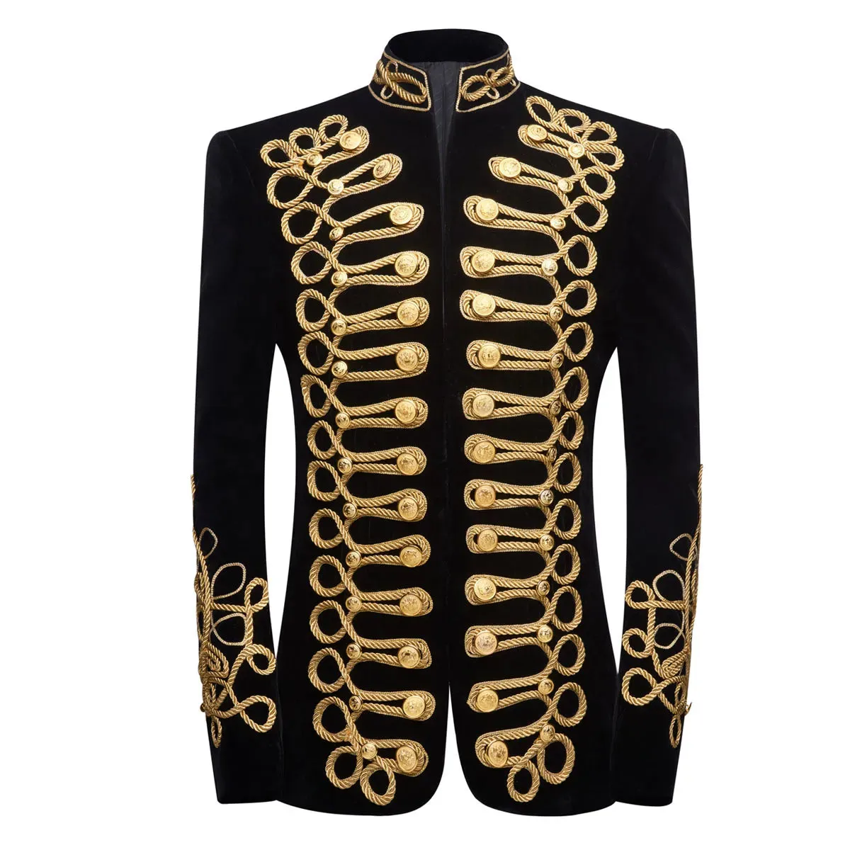 Mens Military Velvet Suit Blazer