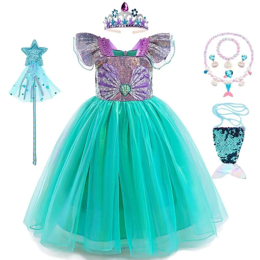 Mermaid Princess Dress Elegant Ocean Princess Dress Carnival Birthday Banquet Stage Performance Costumes
