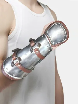 Metallic Buckle Hand Guard Gauntlets for Reenactment Costumes
