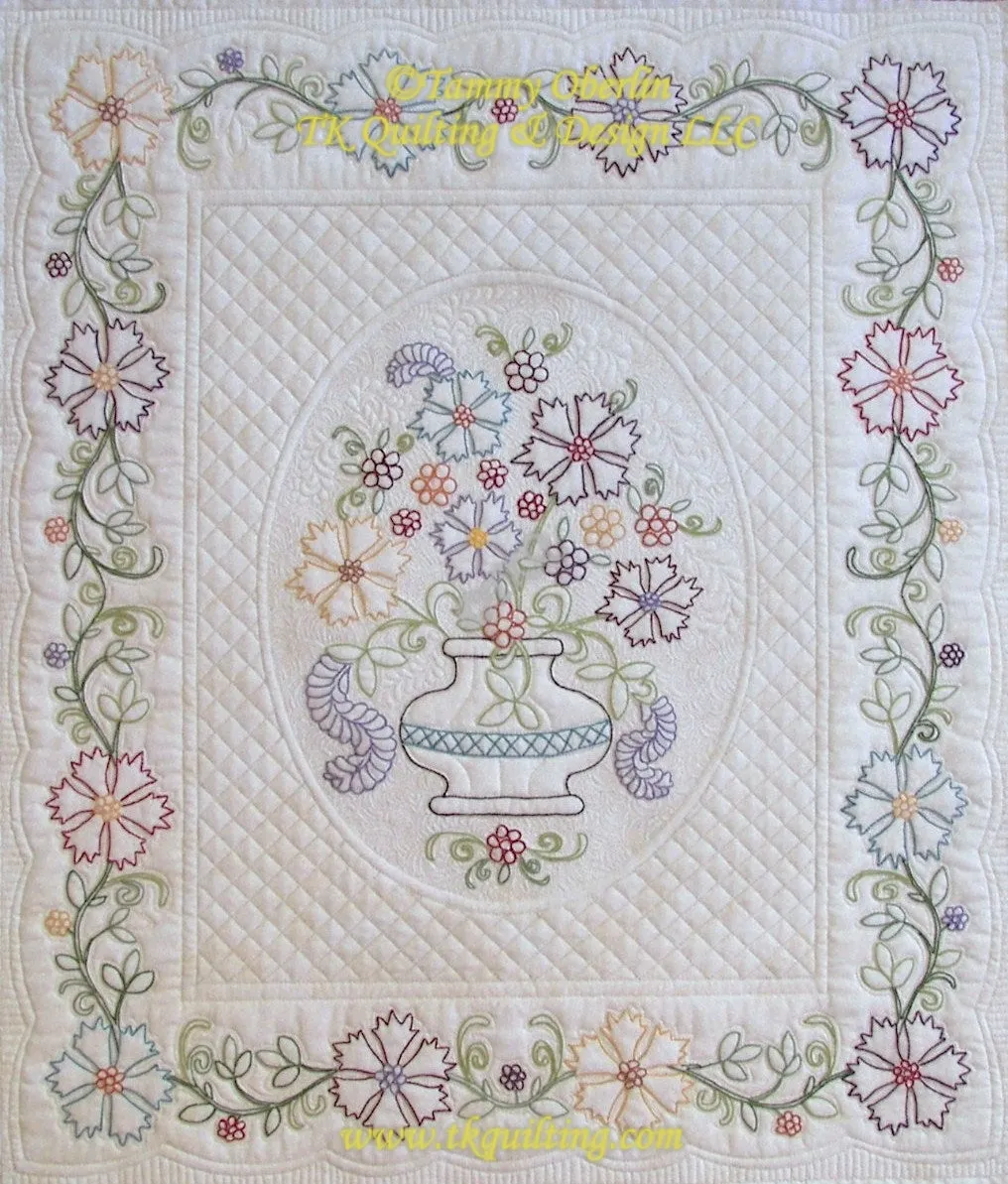 P112 Marians Floral Bouquet Wall Quilt