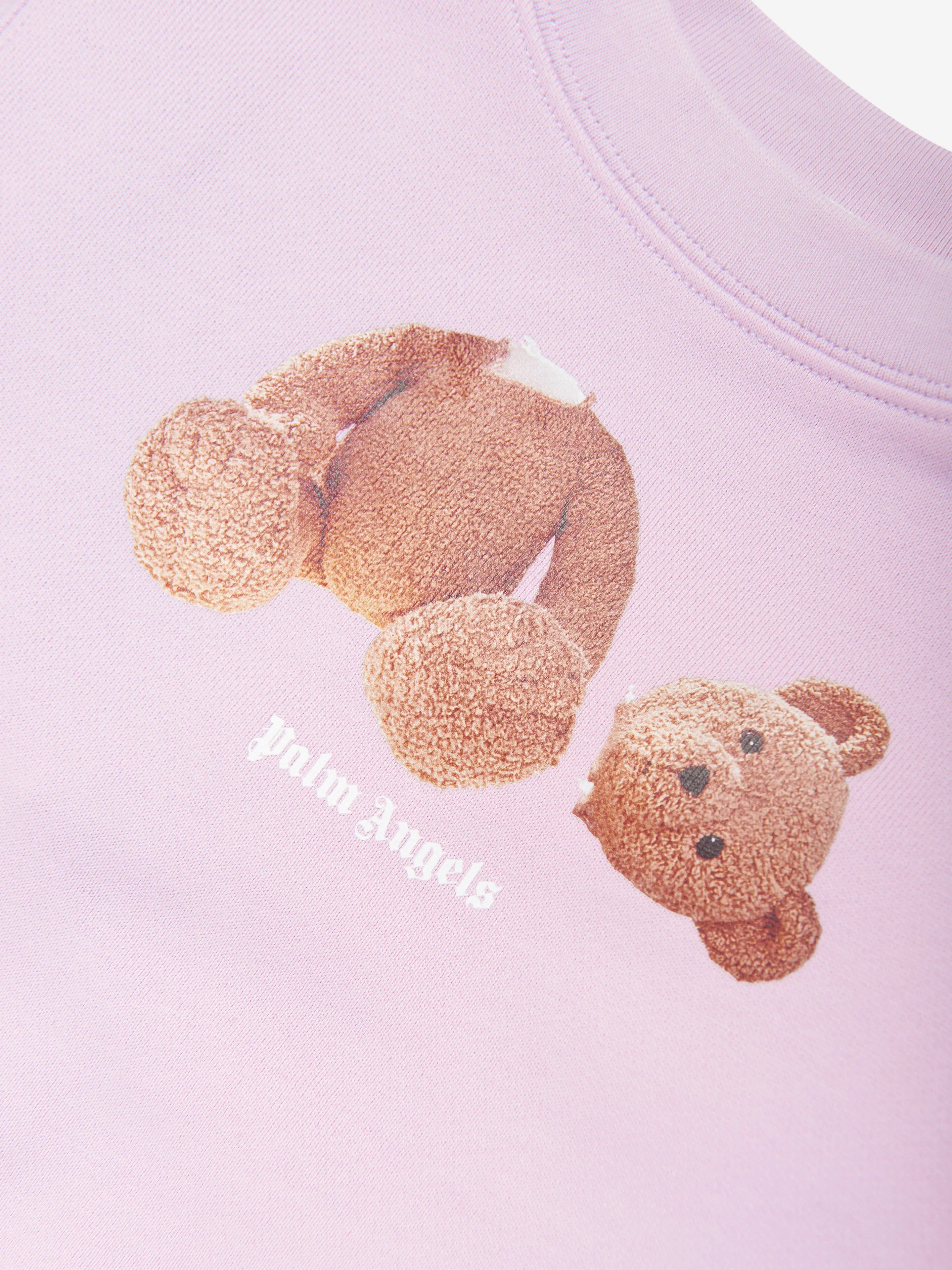 Palm Angels Baby Girls Bear Sweatshirt in Purple