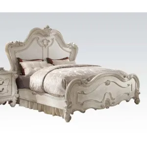 Ronald Wooden Headboard King Bed, White