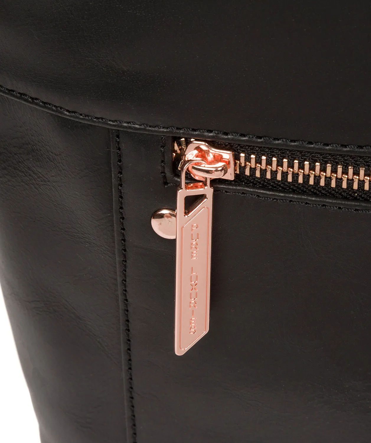 'Rubens' Black Leather Backpack