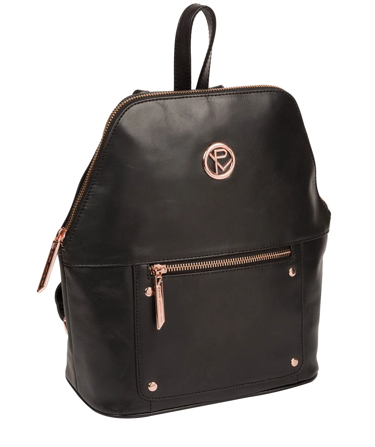 'Rubens' Black Leather Backpack