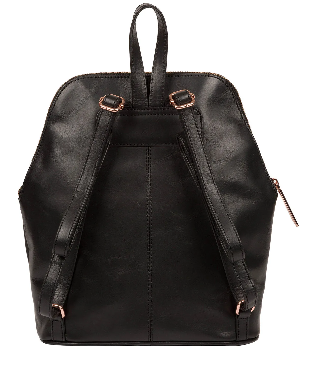 'Rubens' Black Leather Backpack