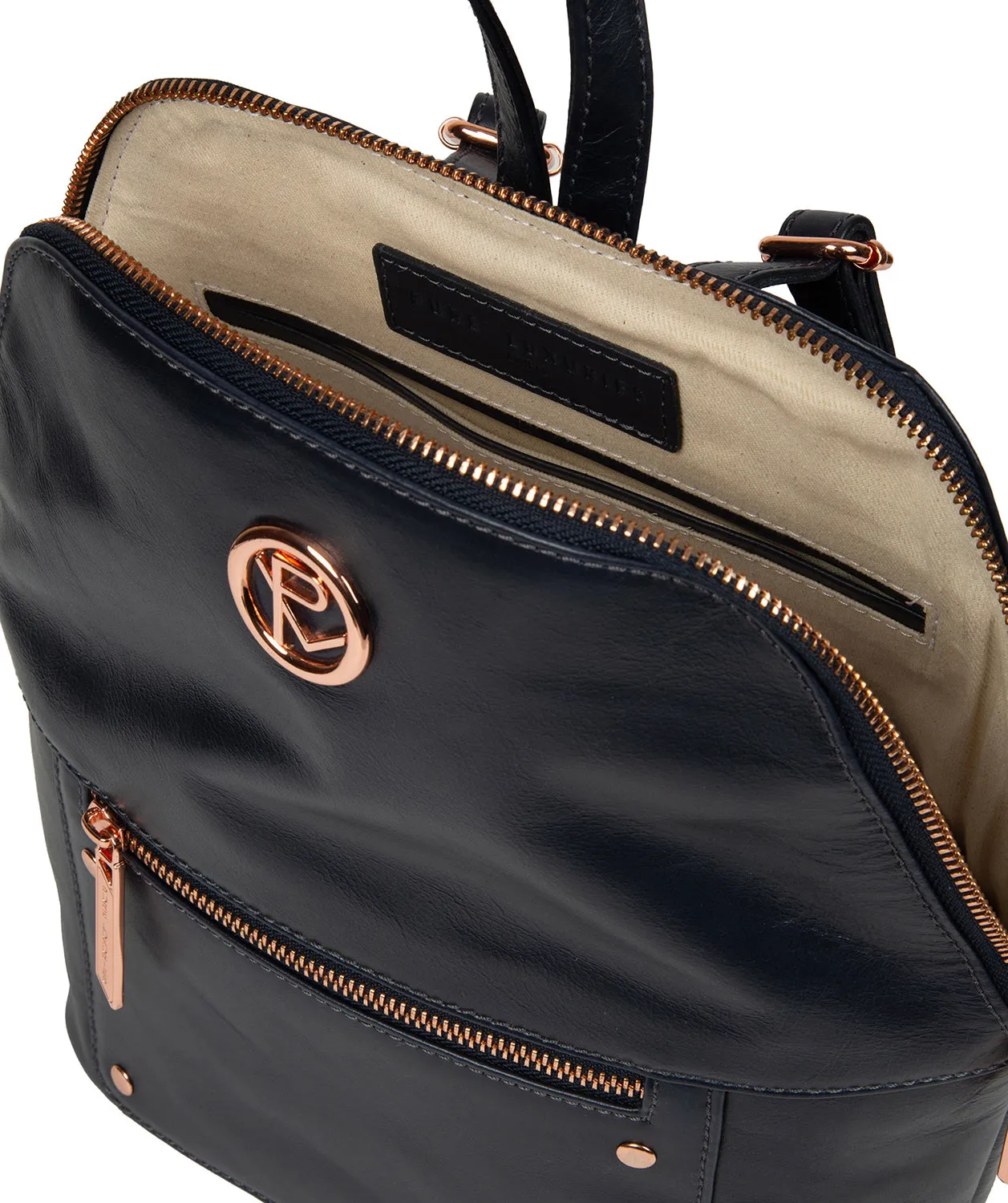 'Rubens' Navy Leather Backpack