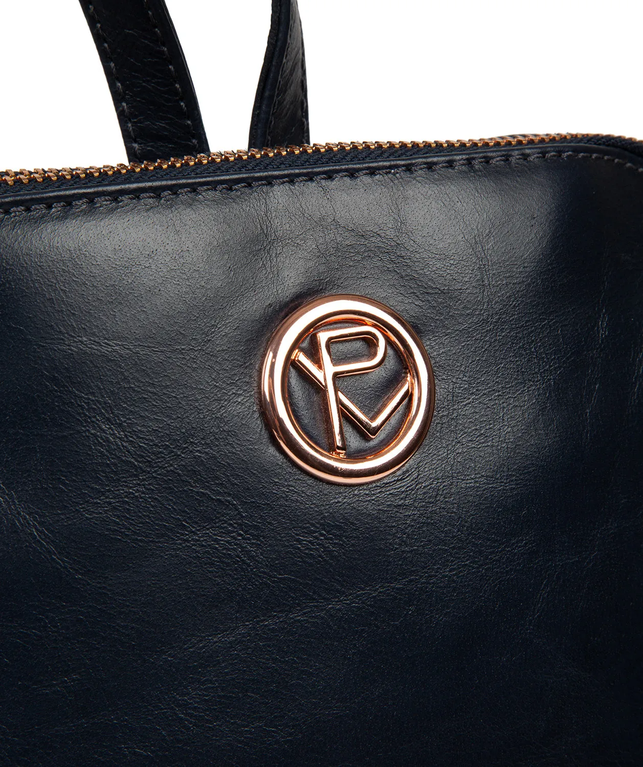 'Rubens' Navy Leather Backpack