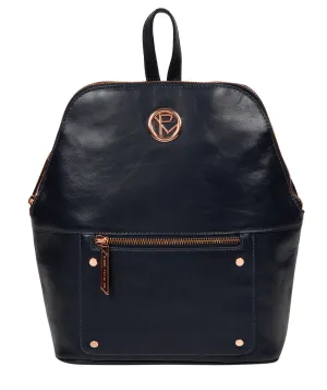 'Rubens' Navy Leather Backpack