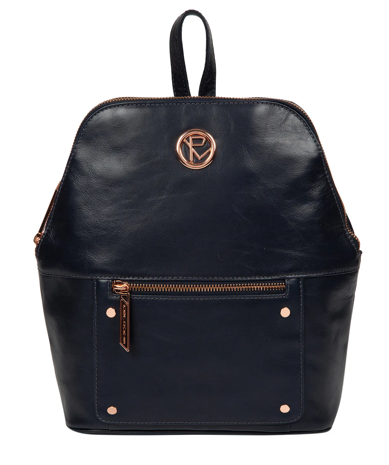 'Rubens' Navy Leather Backpack