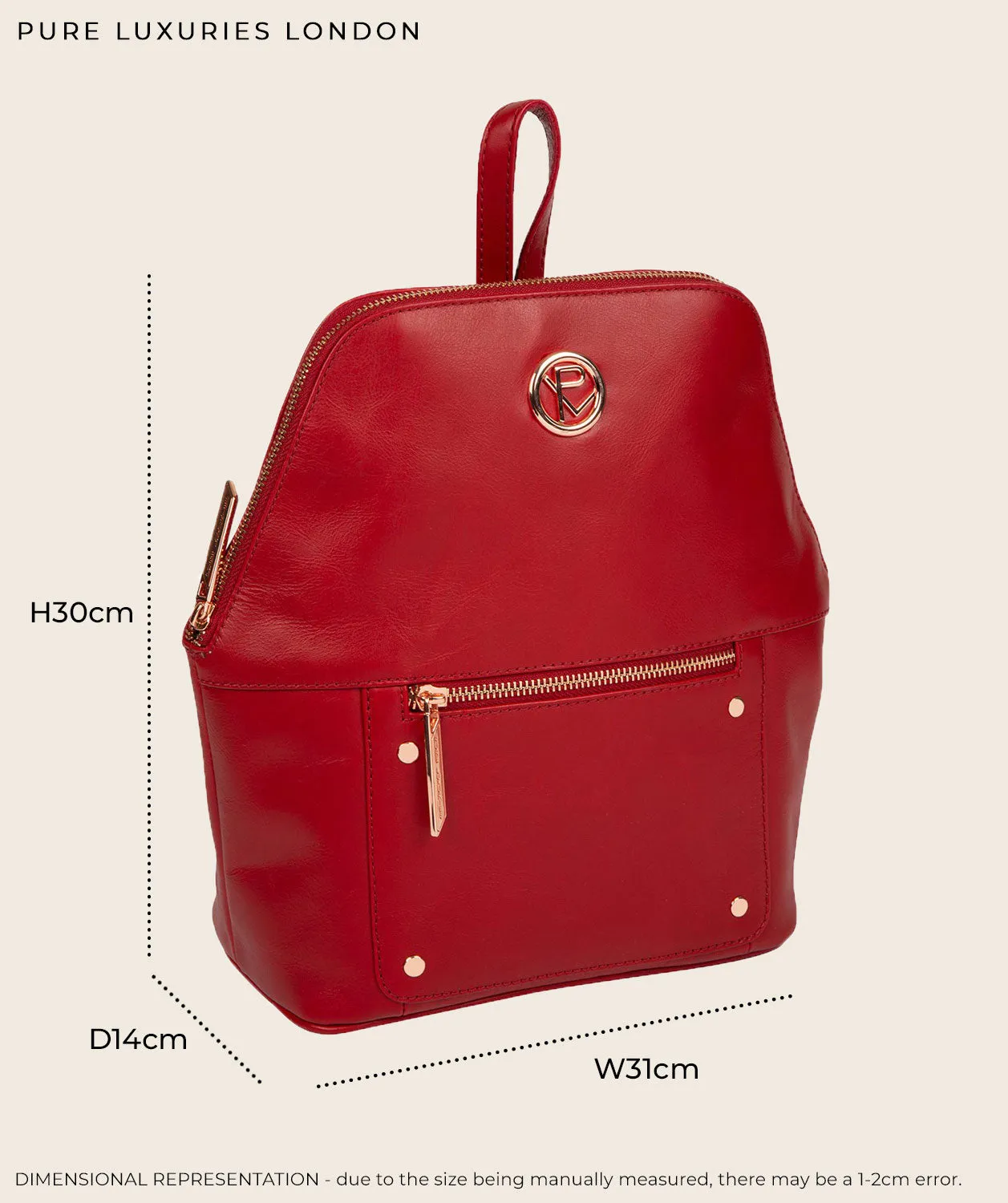 'Rubens' Navy Leather Backpack