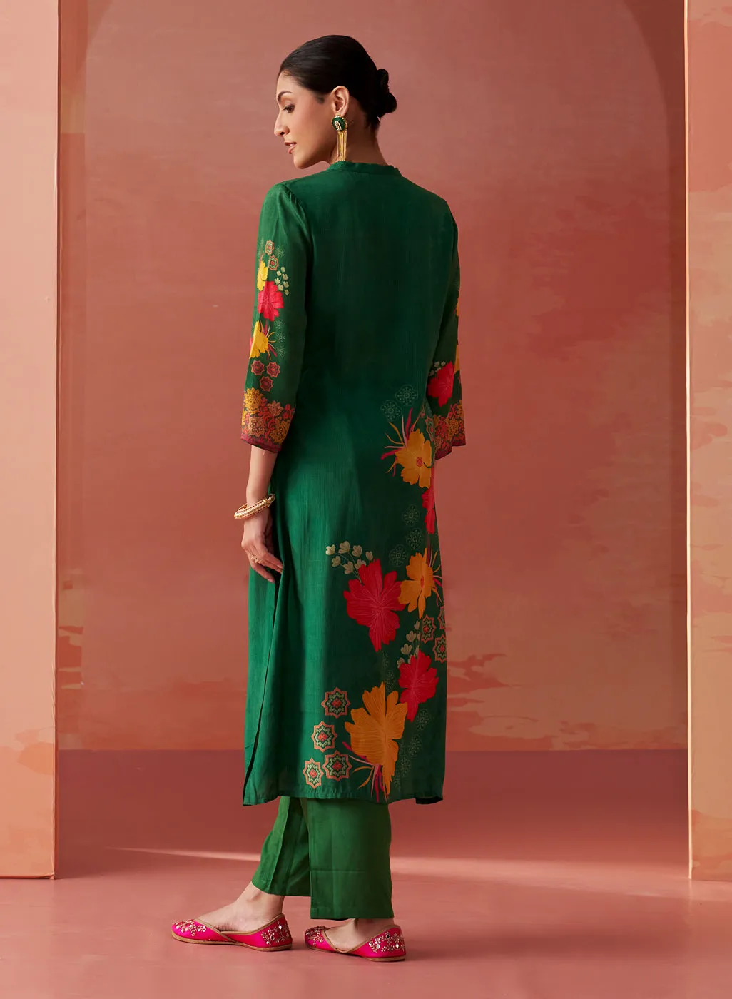 Sameera Green Printed Viscose Co-ord Set for Women