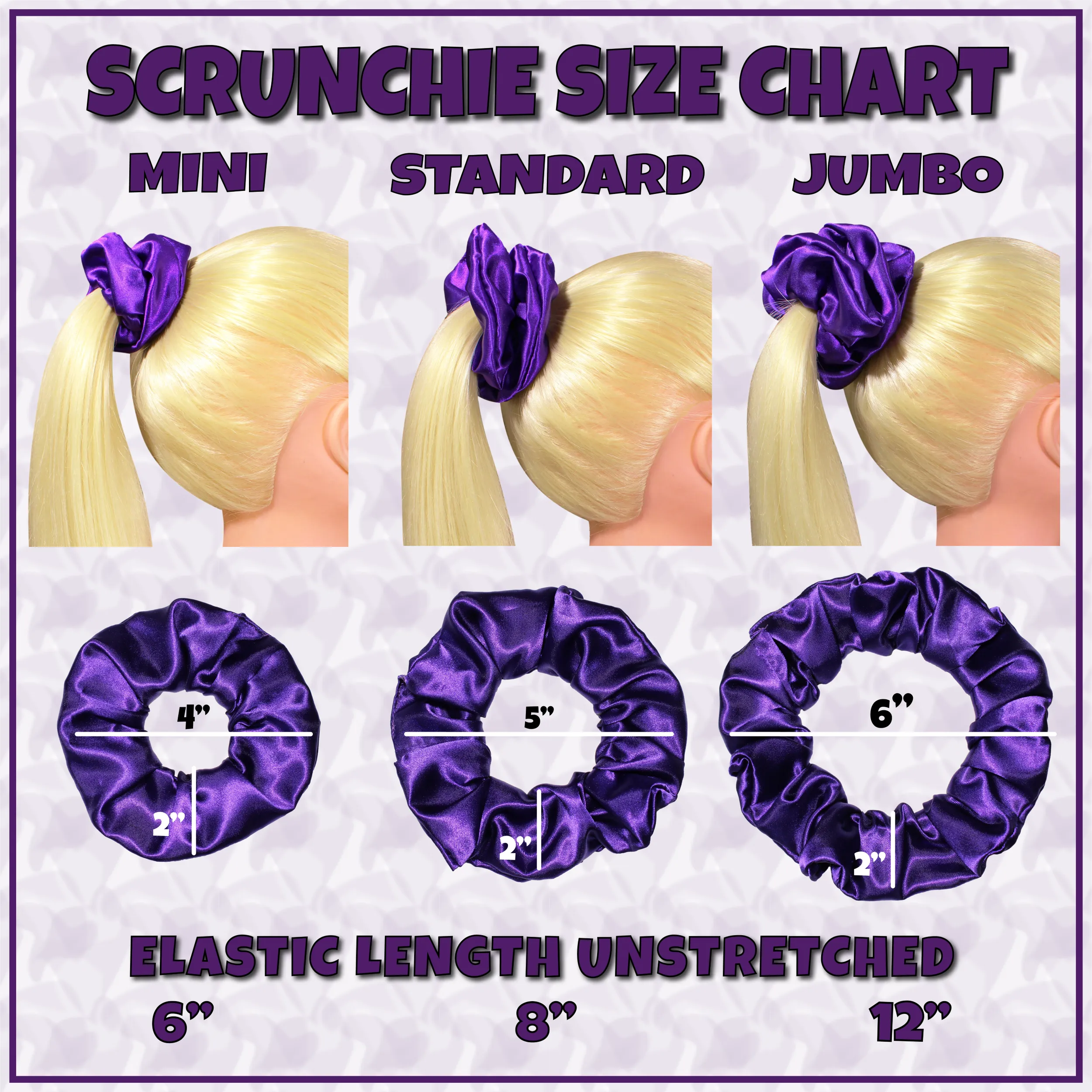 Scrunchies Premium Bridal Satin Available in 3 Sizes Made in the USA Rose Light