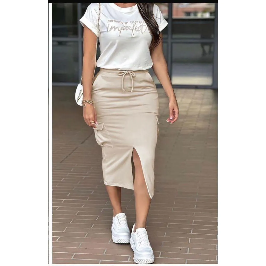 Short Sleeve Tops and Long Skirts set.