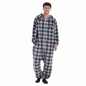 Snuggs Blanket Onesie Grey Checkered