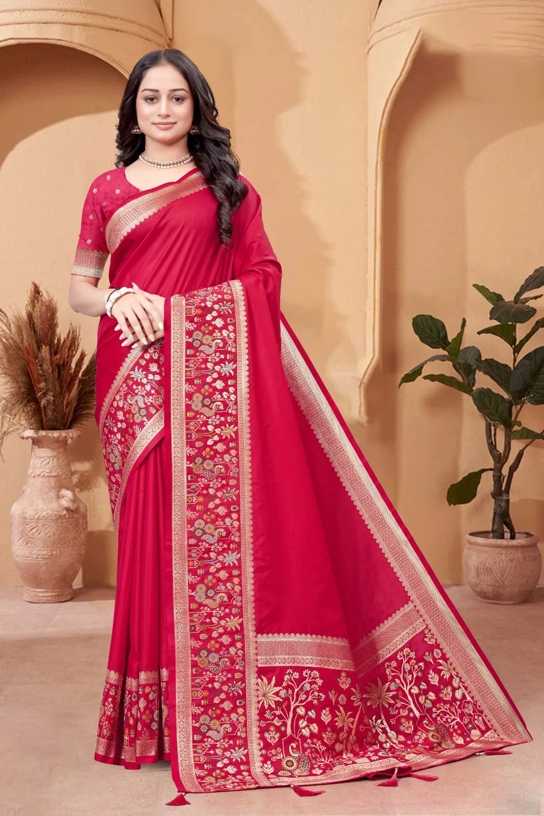 Soft Silk Premium Red Saree