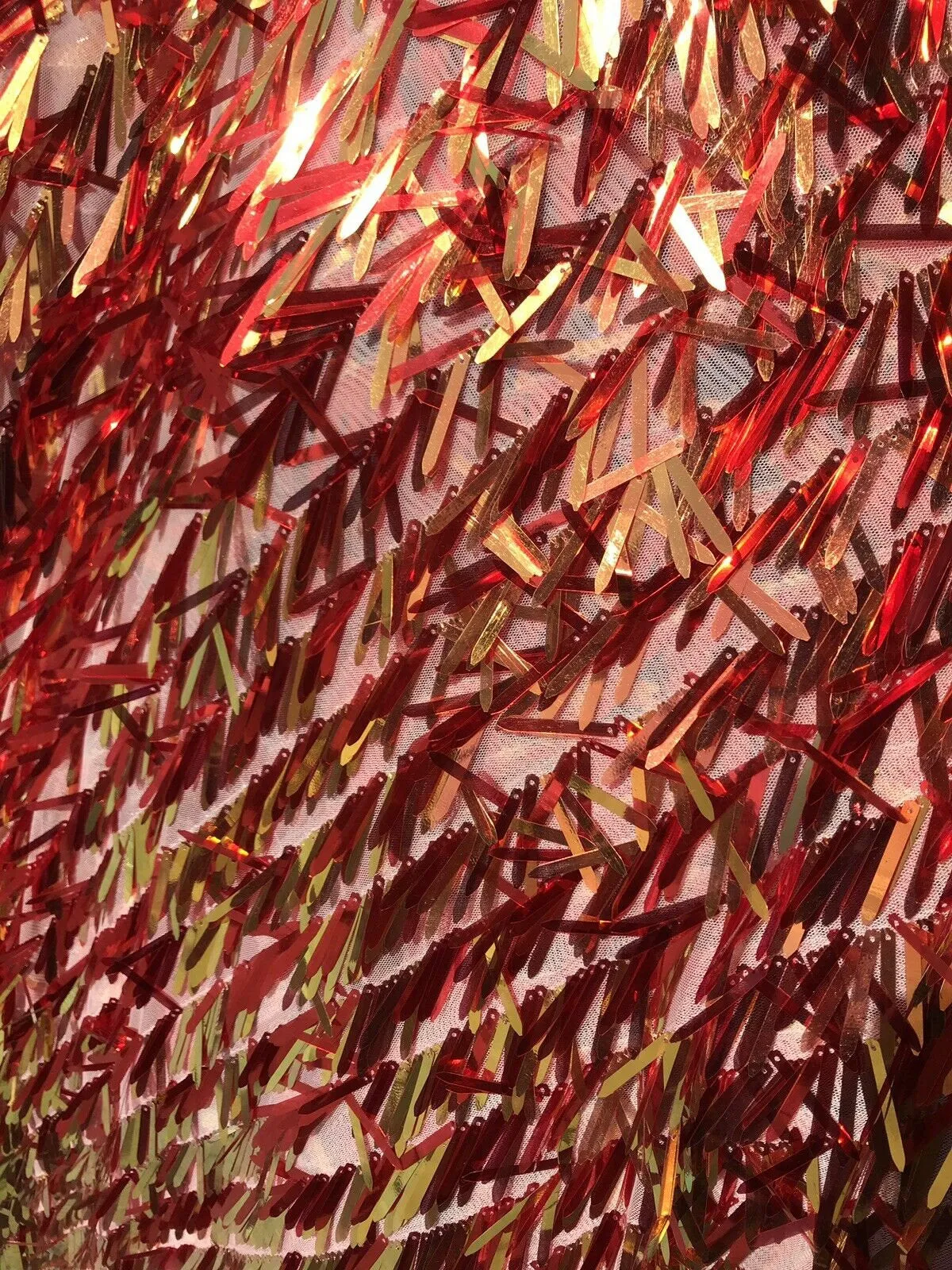 Swords Design Iridescent Sequins Burning Man Costume Craft Fabric By The Yard.