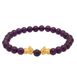 TAKA Jewellery 999 Pure Gold Double Baby Pixius Beads Bracelet