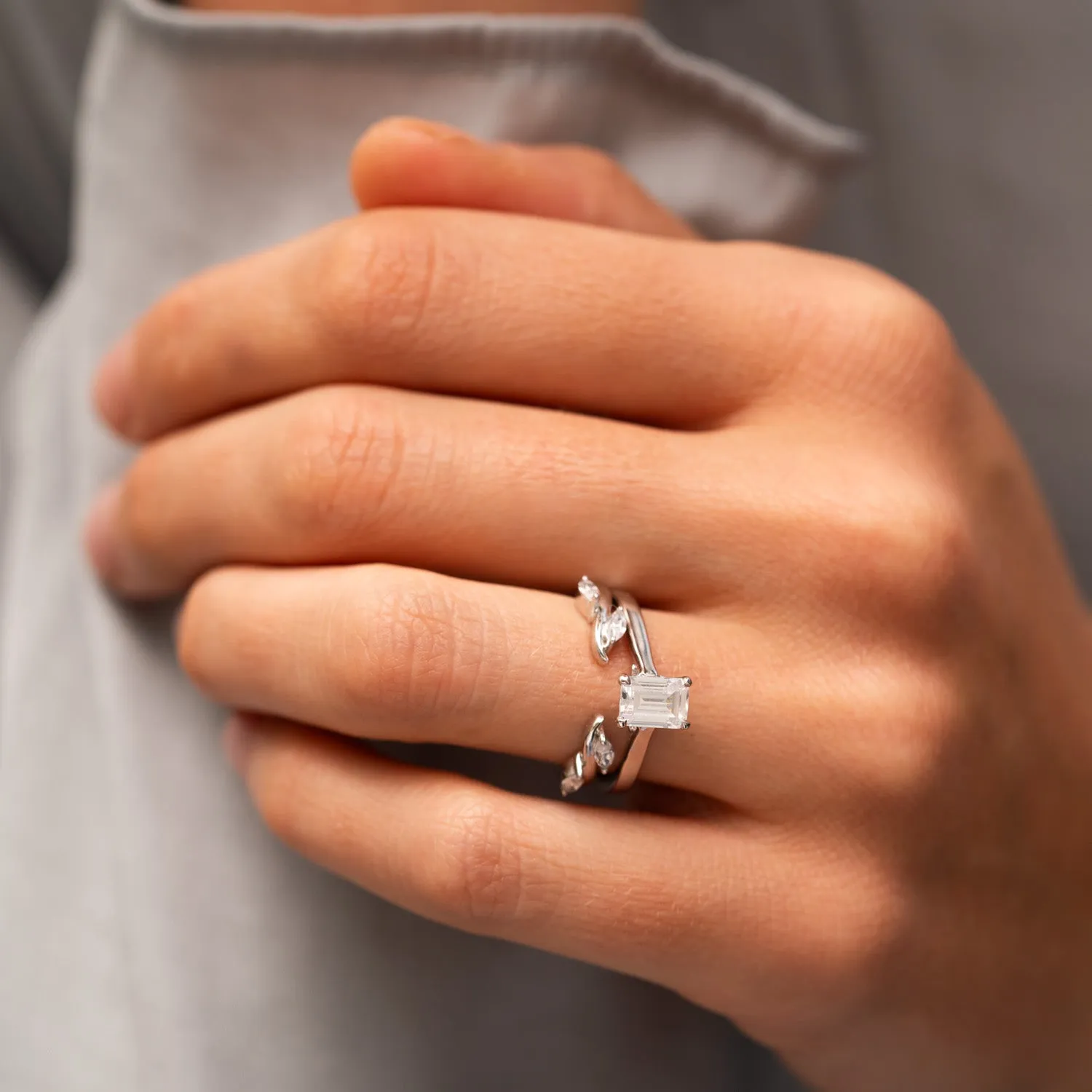 The Bonnie Ring | Lab Diamond Nature Inspired Open Shank Band