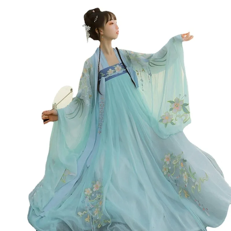 VenusFox Hanfu Women Chinese Traditional Hanfu Dress Tang Suit Vintage Ancient Dance Costume Female Carnival Halloween Cosplay Costume