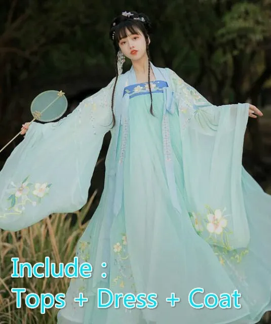 VenusFox Hanfu Women Chinese Traditional Hanfu Dress Tang Suit Vintage Ancient Dance Costume Female Carnival Halloween Cosplay Costume