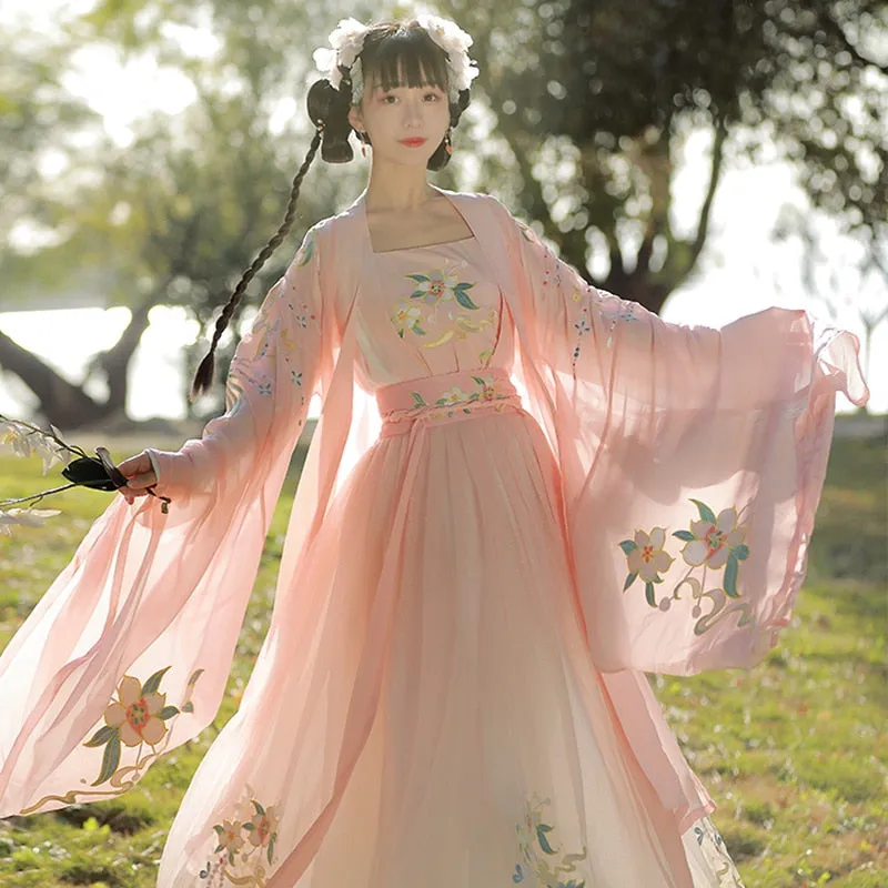 VenusFox Hanfu Women Chinese Traditional Hanfu Dress Tang Suit Vintage Ancient Dance Costume Female Carnival Halloween Cosplay Costume
