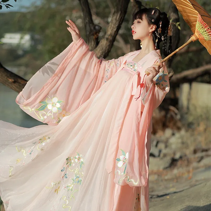 VenusFox Hanfu Women Chinese Traditional Hanfu Dress Tang Suit Vintage Ancient Dance Costume Female Carnival Halloween Cosplay Costume