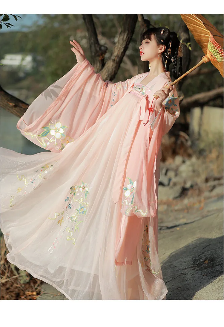 VenusFox Hanfu Women Chinese Traditional Hanfu Dress Tang Suit Vintage Ancient Dance Costume Female Carnival Halloween Cosplay Costume