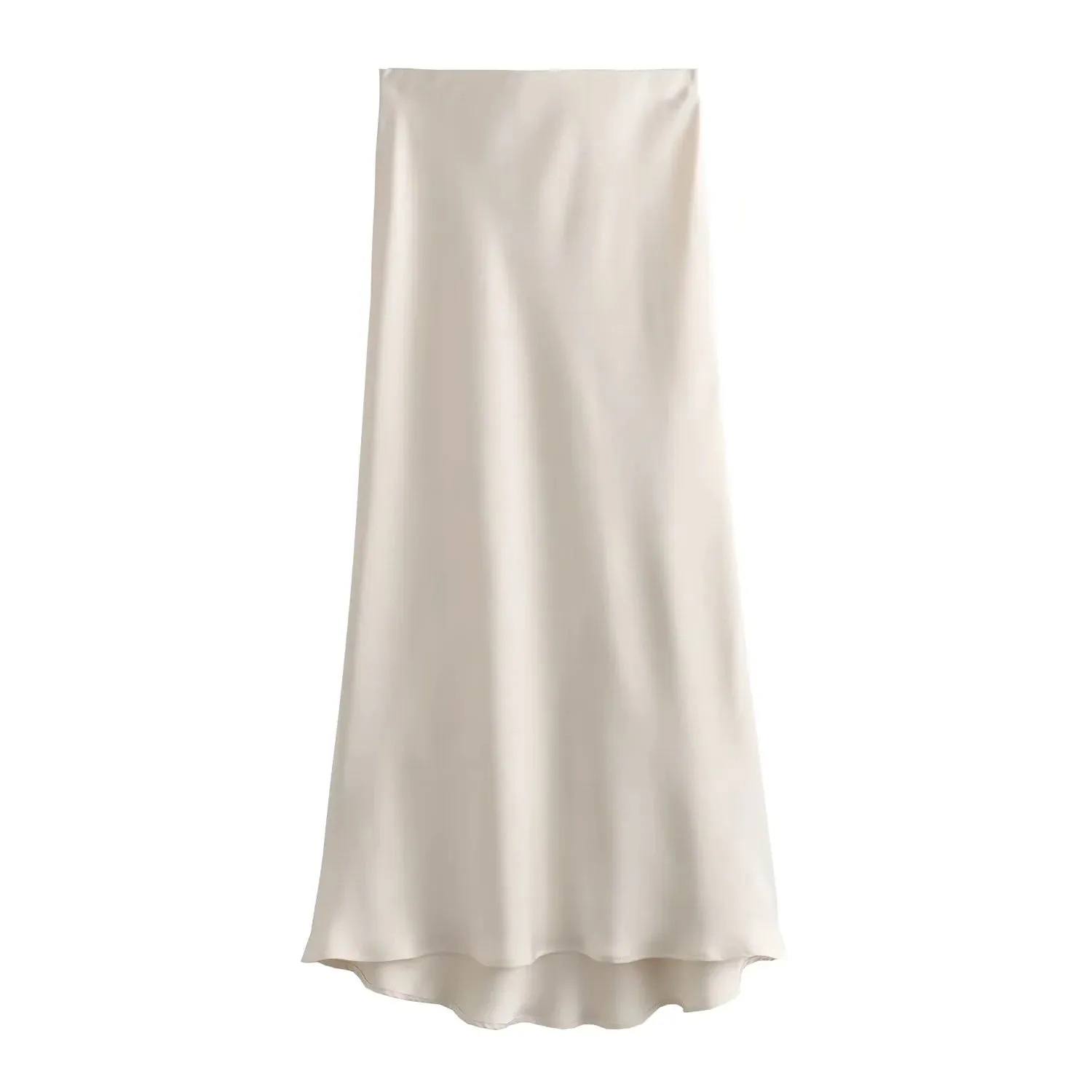 Women's Satin Pleated Midi Skirt